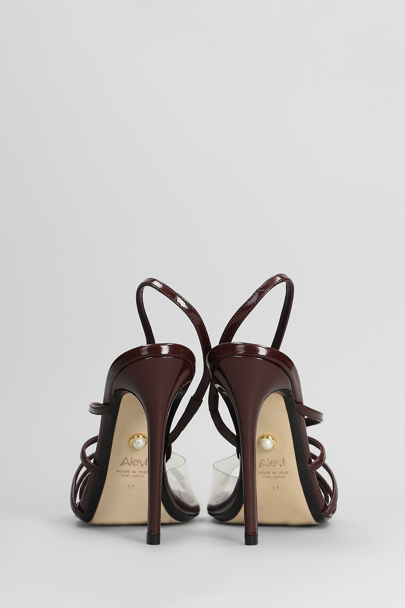 Alevì Star 110 Sandals In Bordeaux Patent Leather In Brown