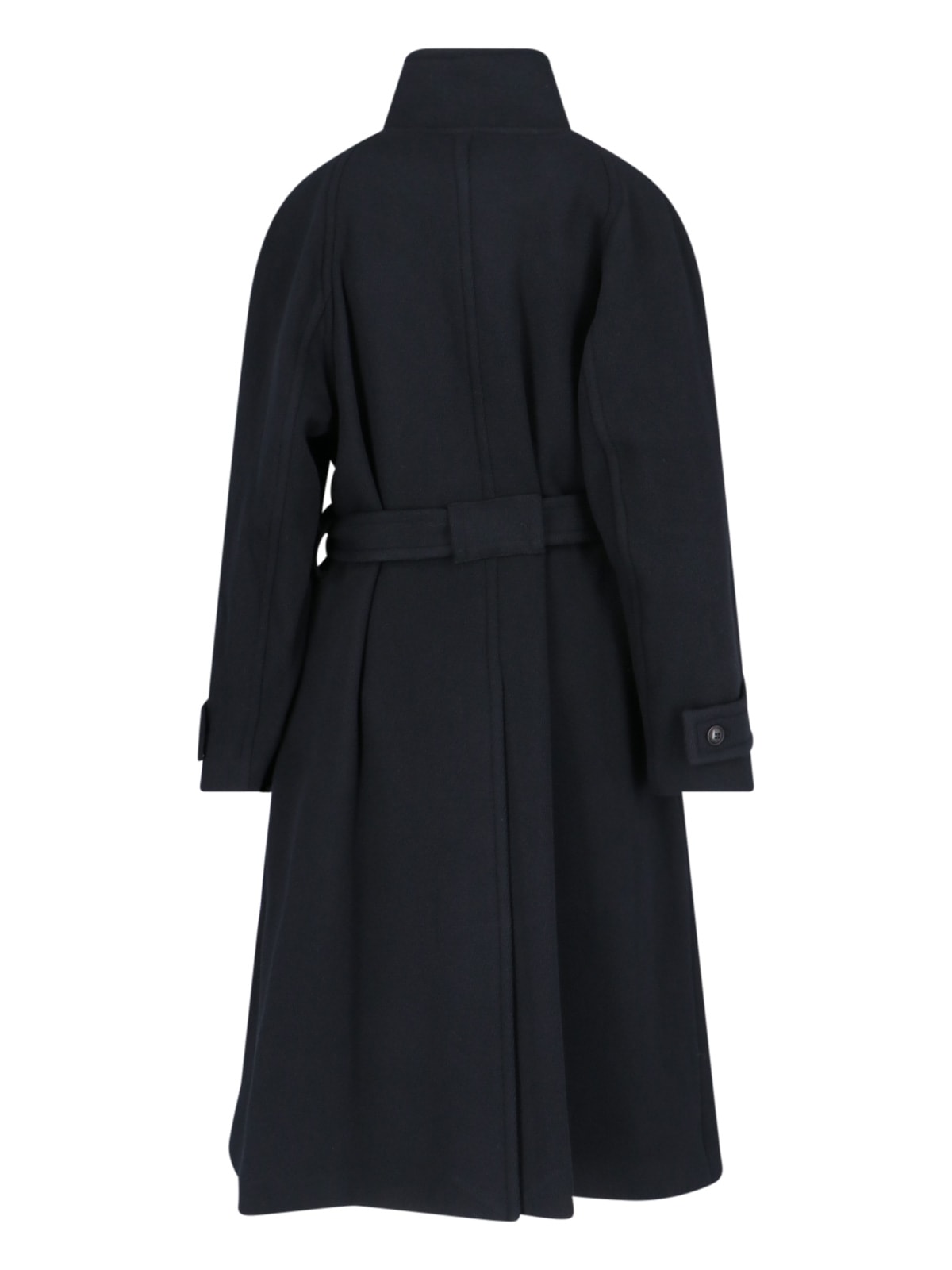 Shop Low Classic High Neck Coat In Black