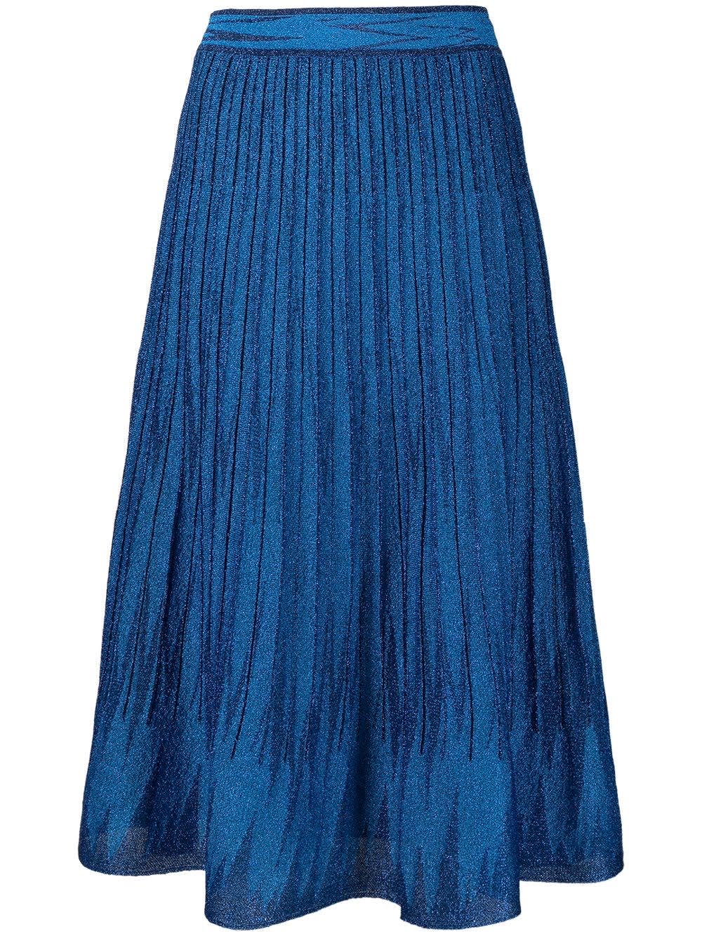 M Missoni Long Blue Lurex Skirt