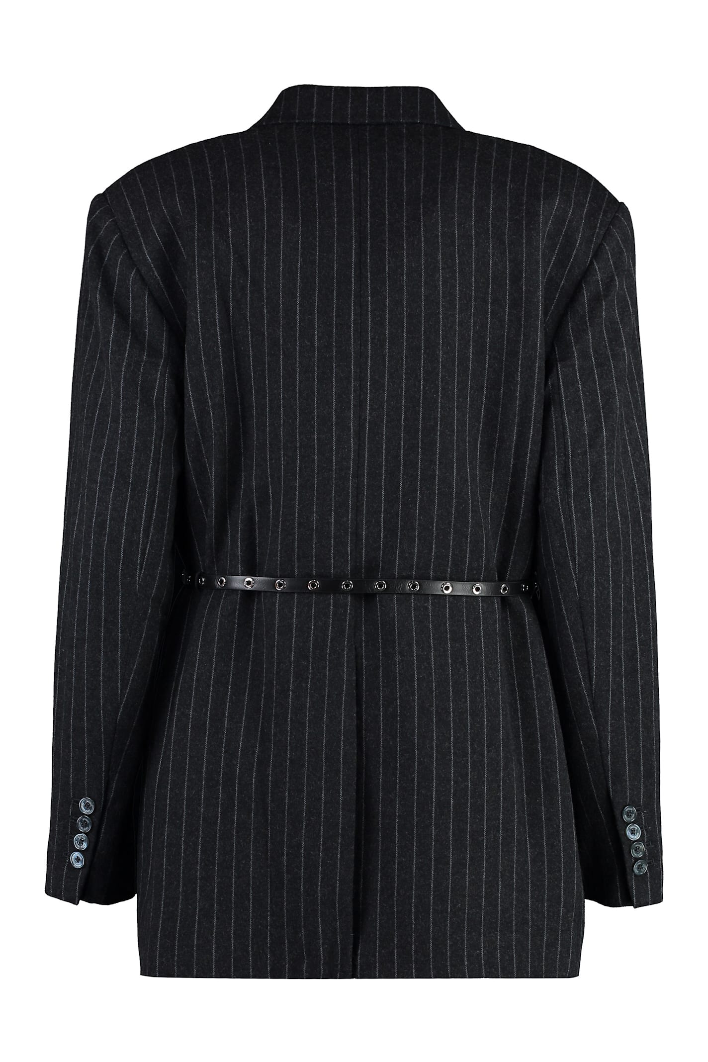 Michael Michael Kors Pinstripe Double Breasted Blazer In Grey