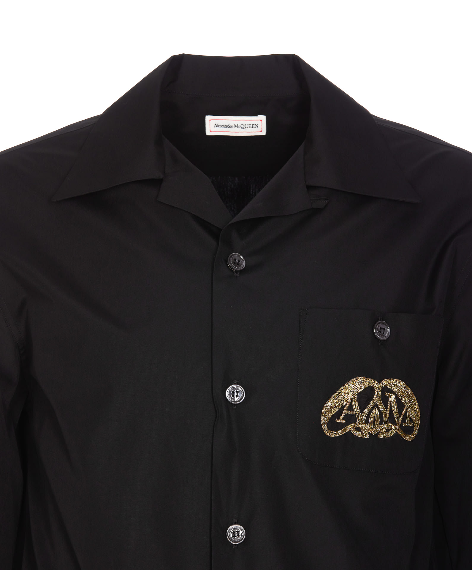 Shop Alexander Mcqueen Charm Logo Shirt In Black