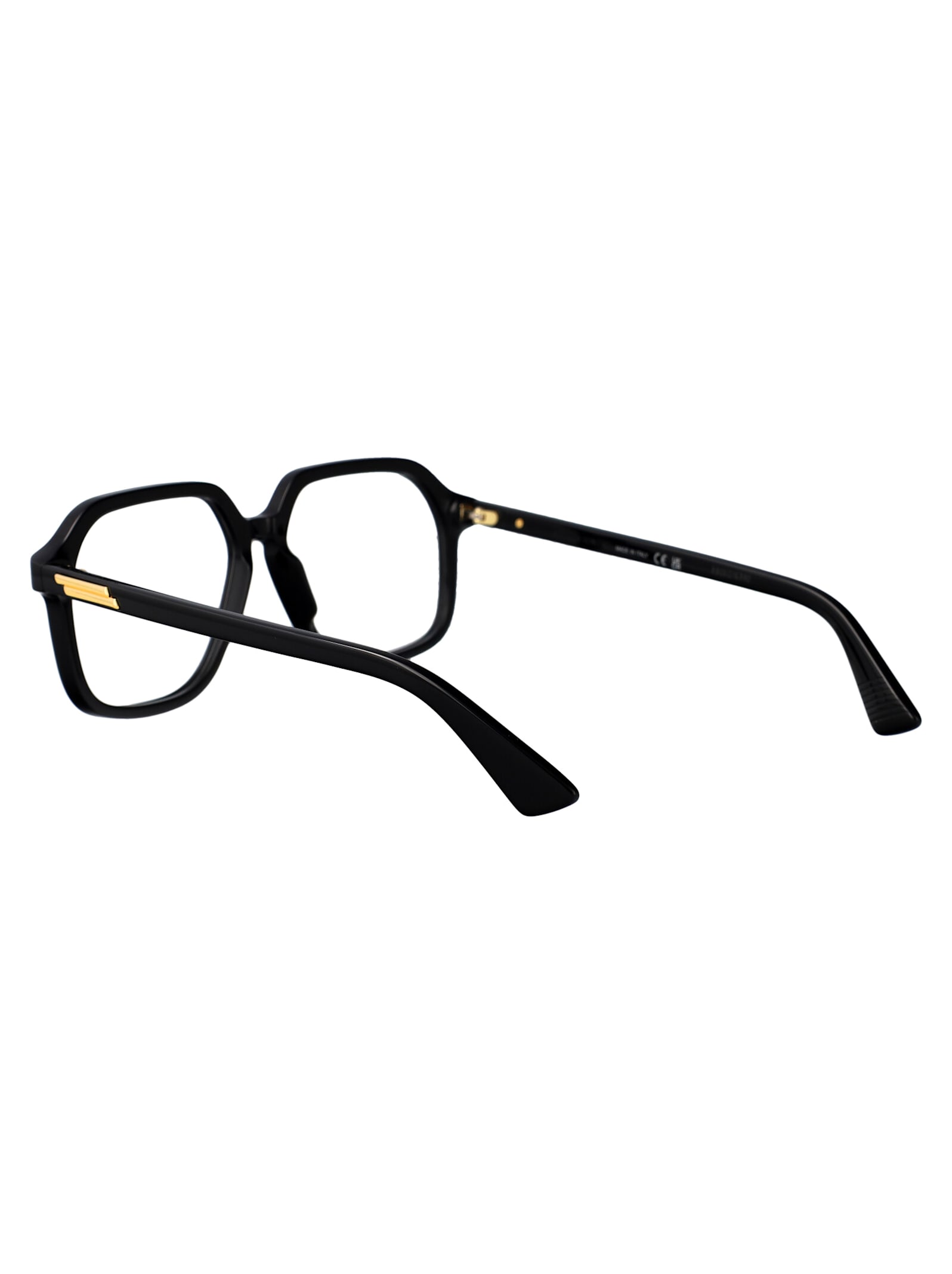 Bottega Veneta Bv1329o Glasses In Black-black-transparent