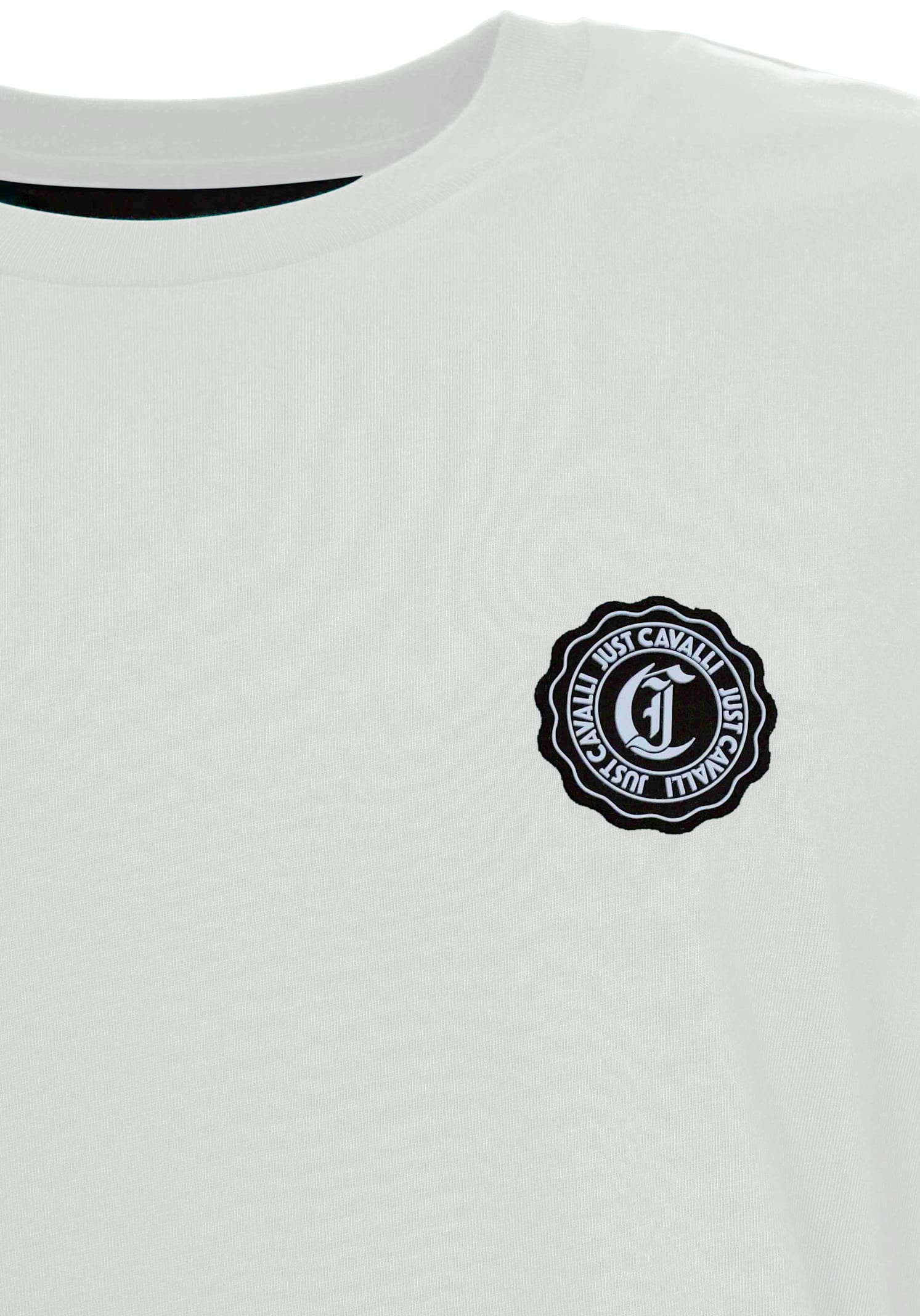 Just Cavalli Logo-appliqué T-shirt In White