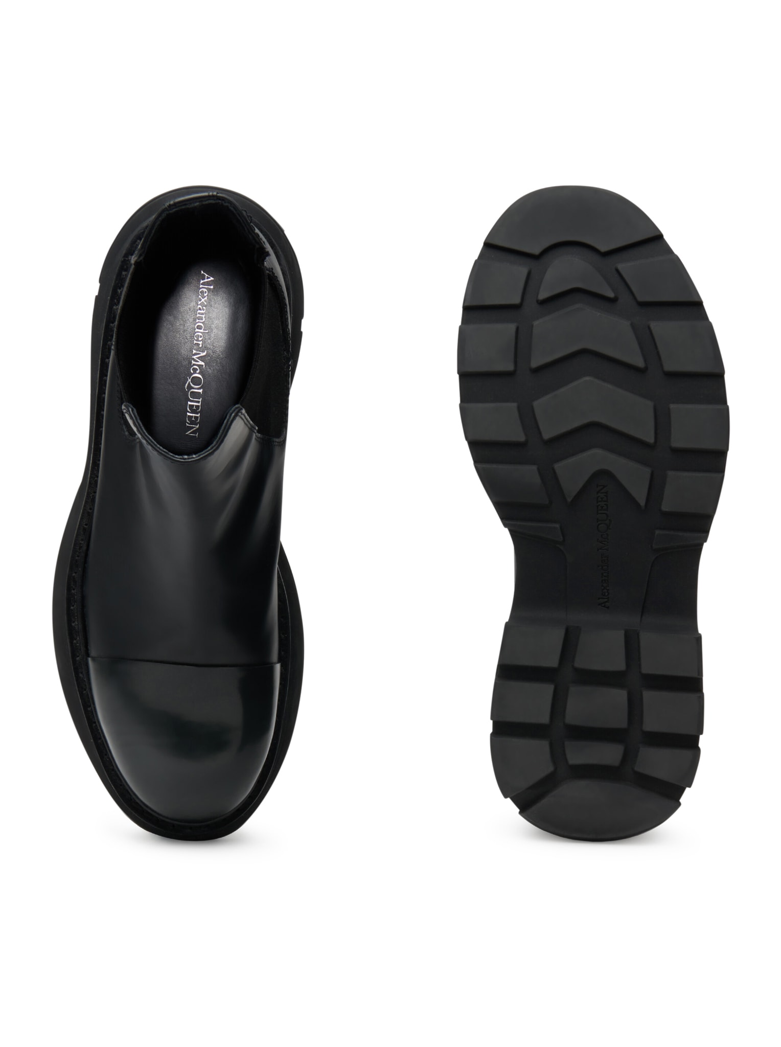 Shop Alexander Mcqueen Boot Leathe.s.rubber In Black