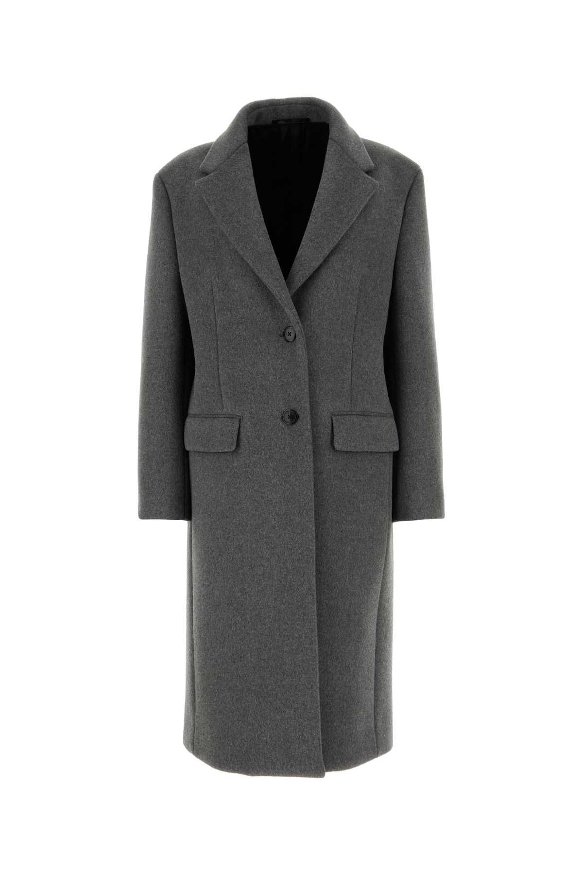 Dark Grey Wool Blend Coat