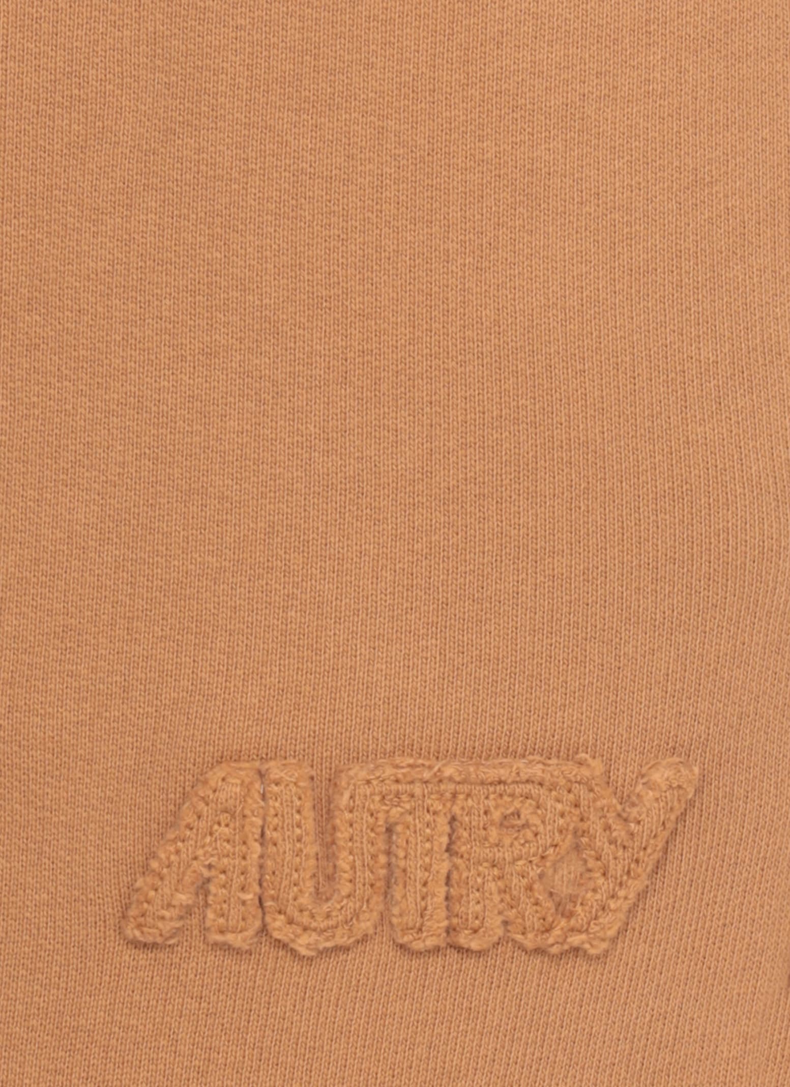Autry Elastic Waistband Relaxed Fit Side Pockets Trousers In Brown