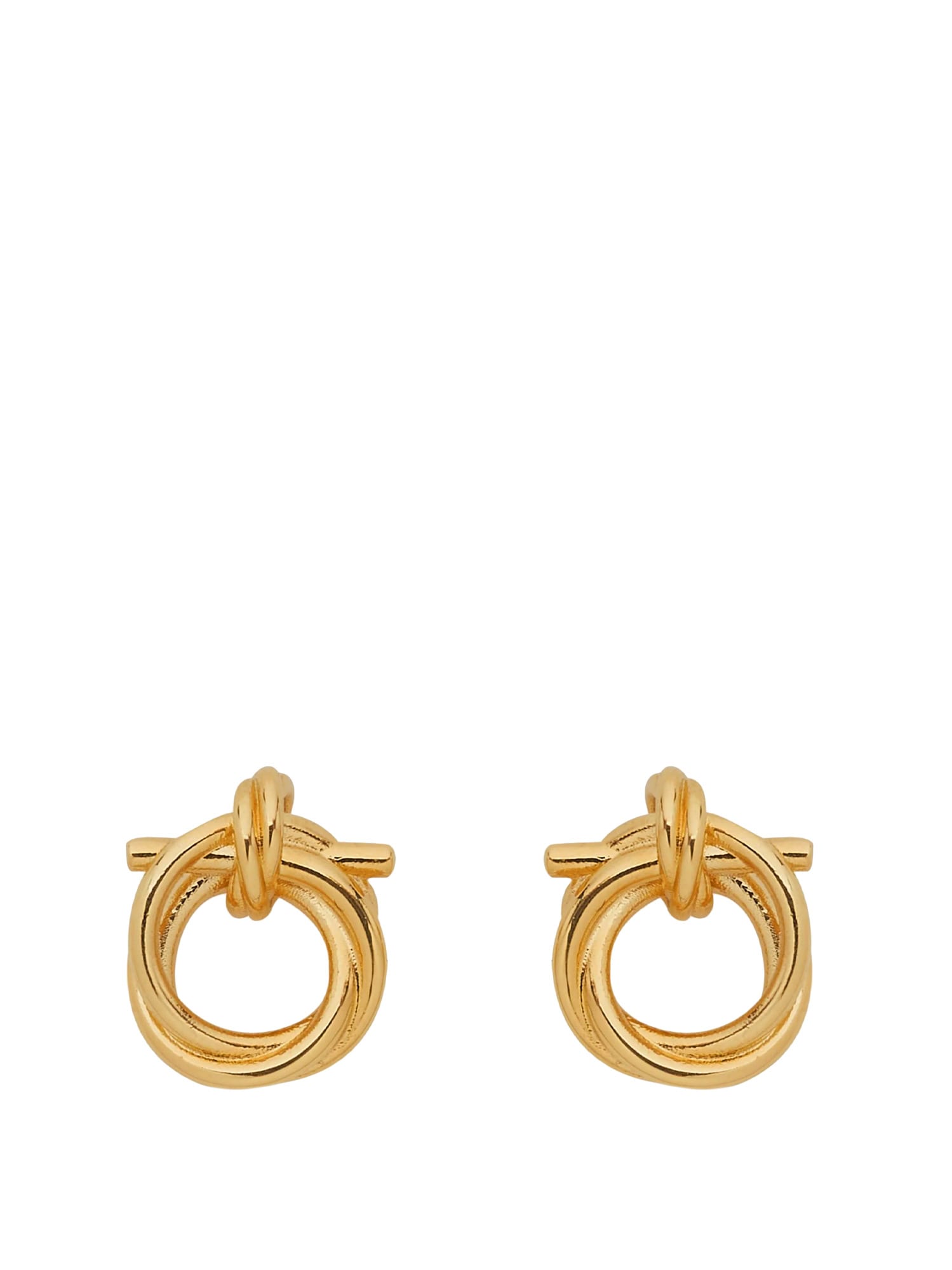 Ferragamo Gancini Twisted Hoop Earrings In Gold