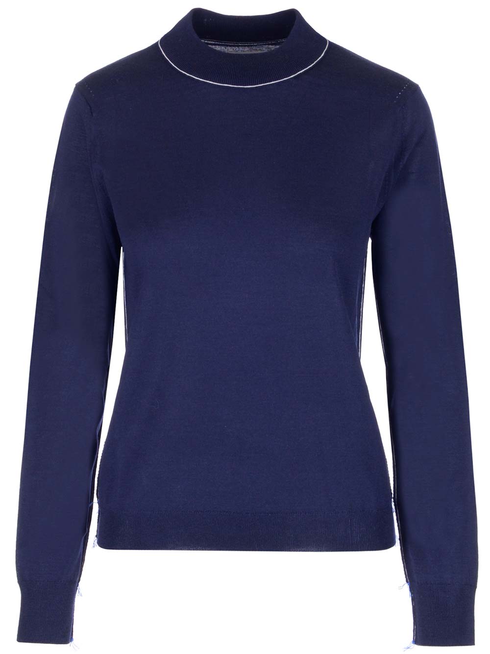 Maison Margiela Woll Pullover In Blue