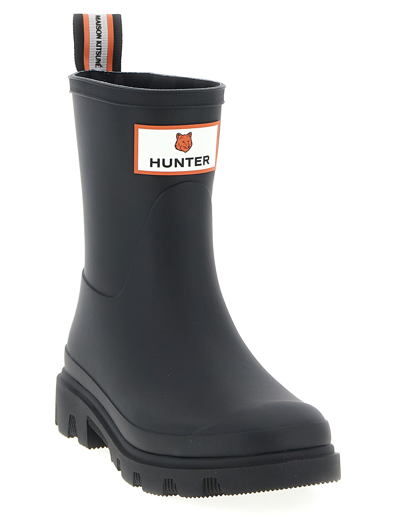 Maison Kitsuné X Hunter Downpour Ankle Boots In Black
