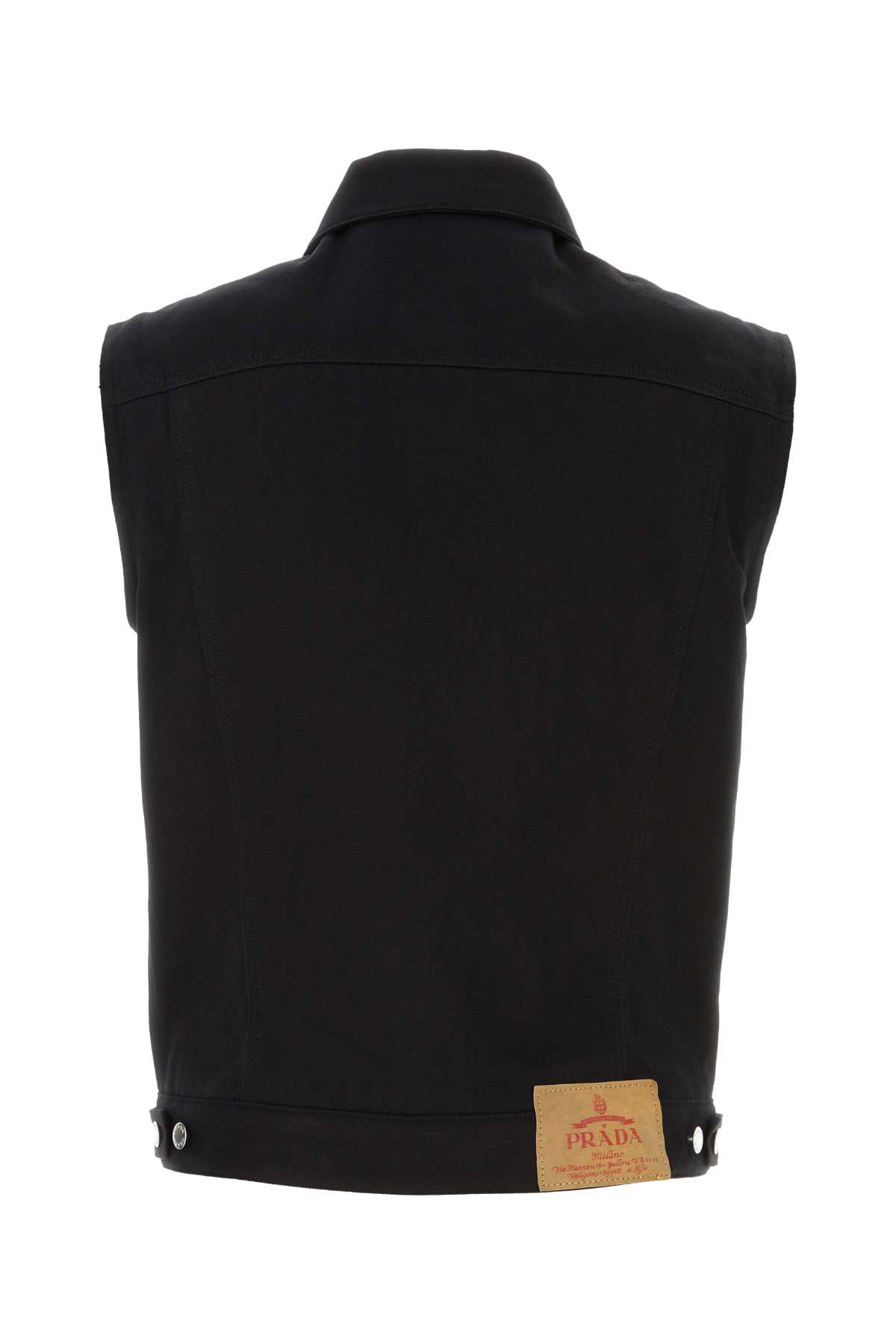 Prada Black Denim Padded Waistcoat