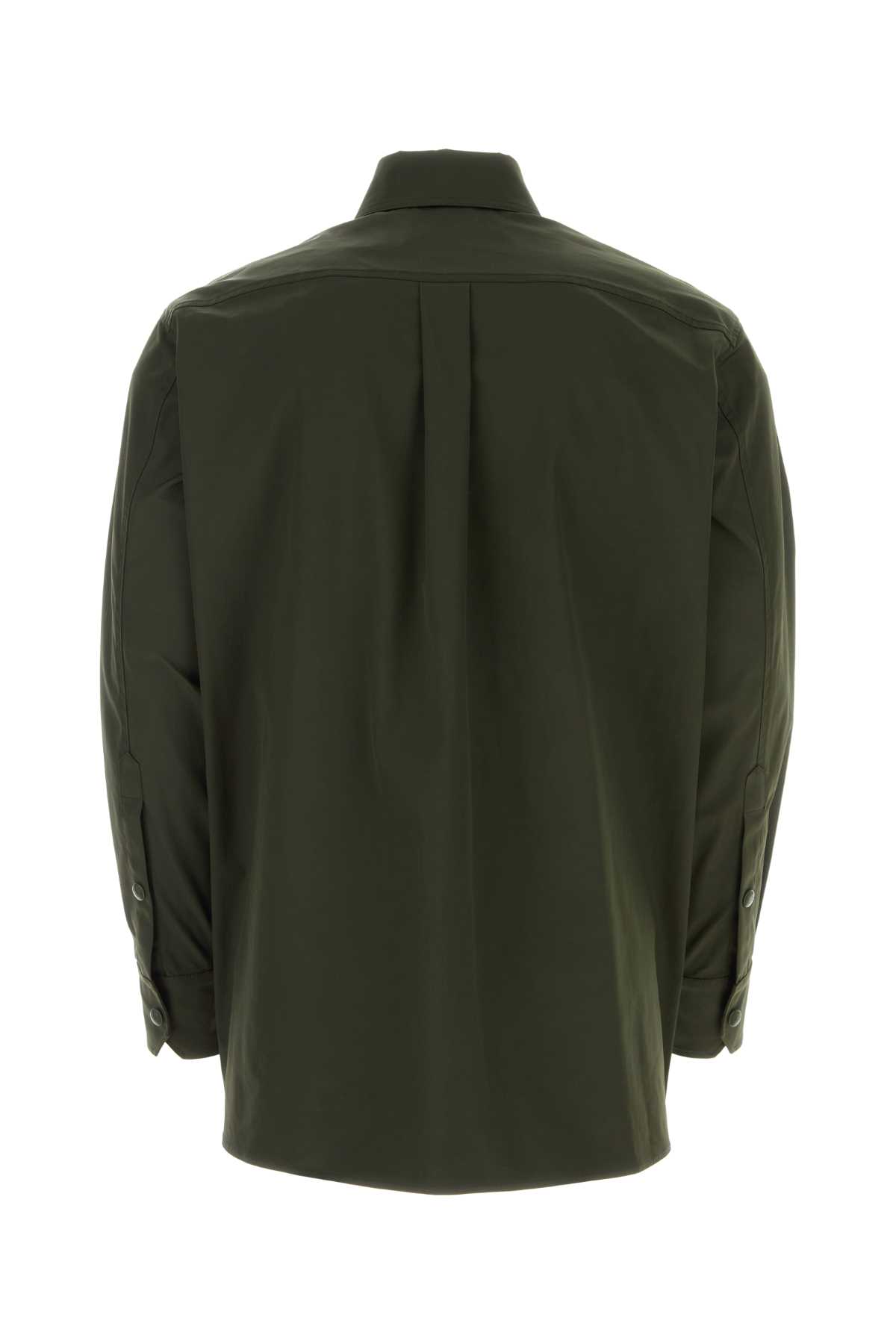 Valentino Olive Green Stretch Polyester Shirt