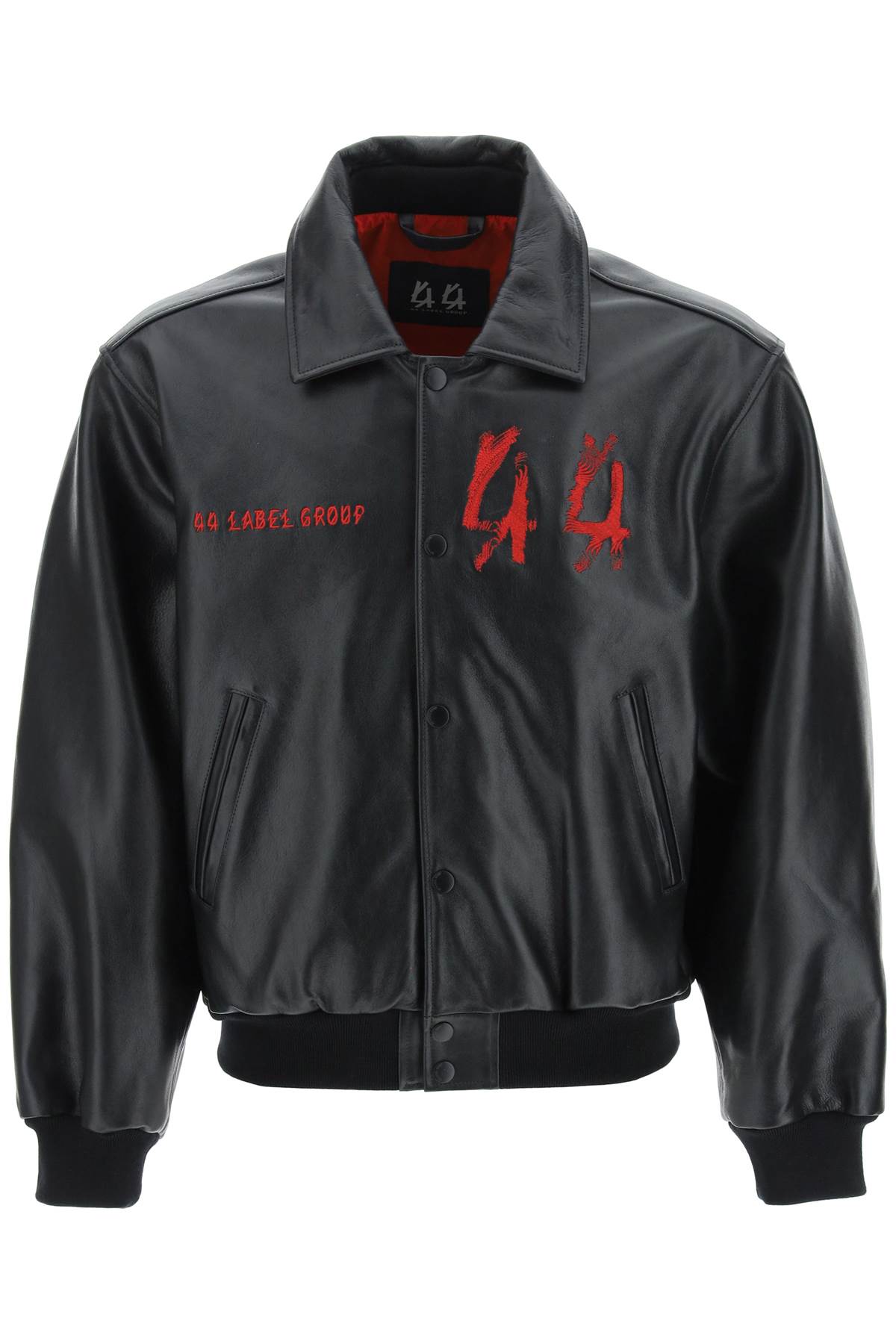 44 Label Group Leather Chaos Bomber Jacket