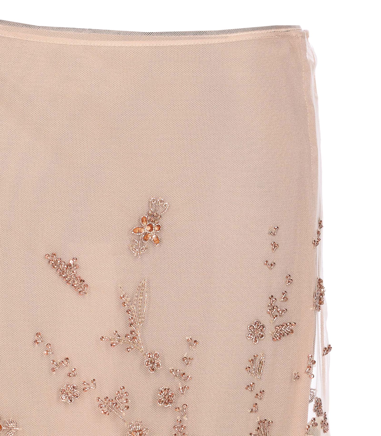 Fendi Gonna In Tulle Rosa Con Ricami In Pink