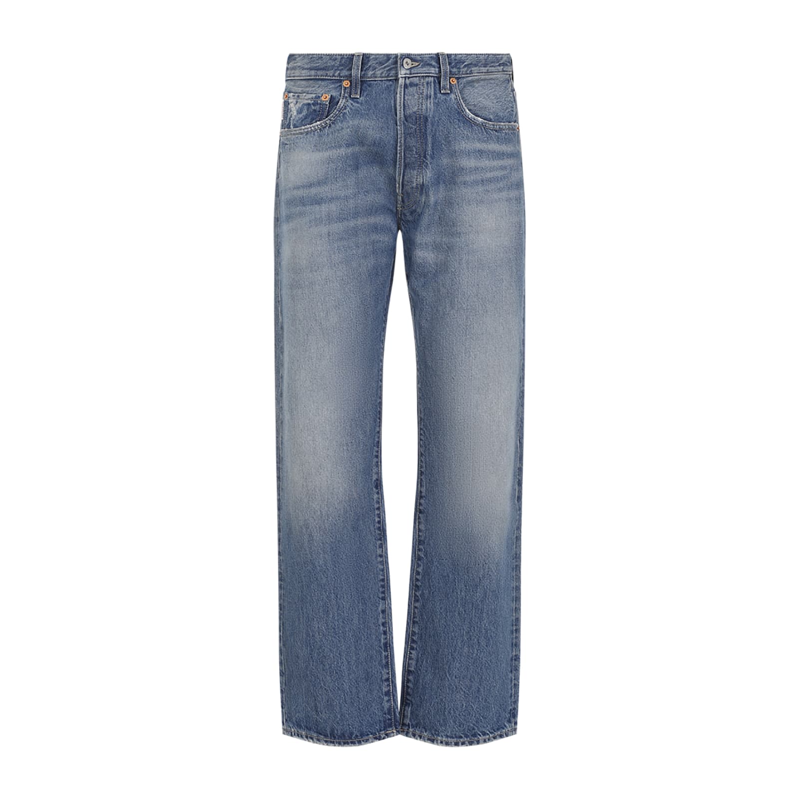 Shop Valentino Denim Pants In Medium Blue Denim