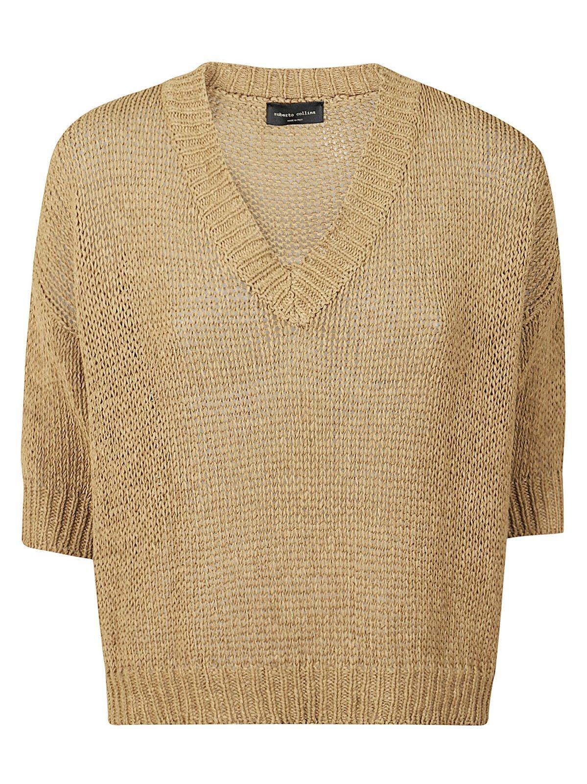 Short-sleeve Knit Sweater