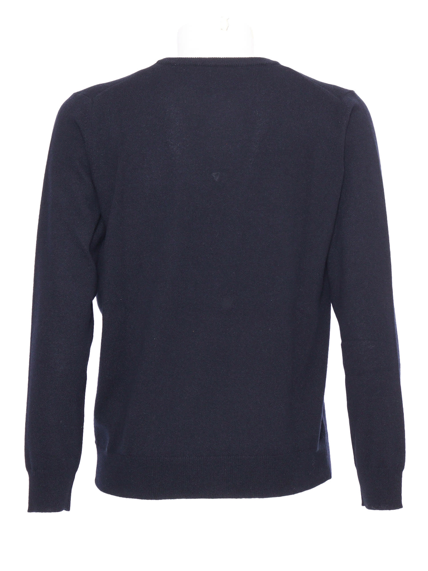 Kangra Cashmere Plain Knit Sweater In Blue