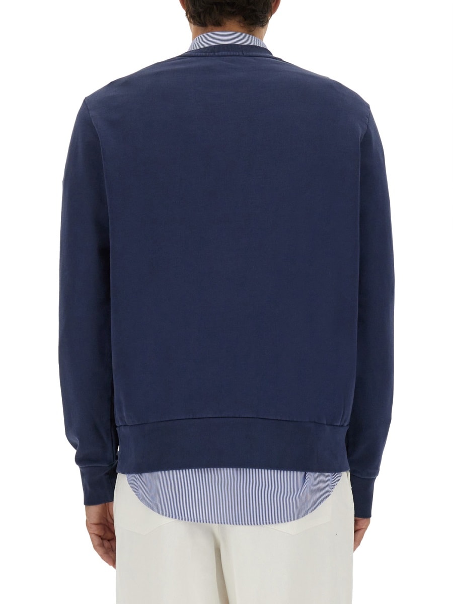Polo Ralph Lauren Logo Cotton Sweatshirt In Blue
