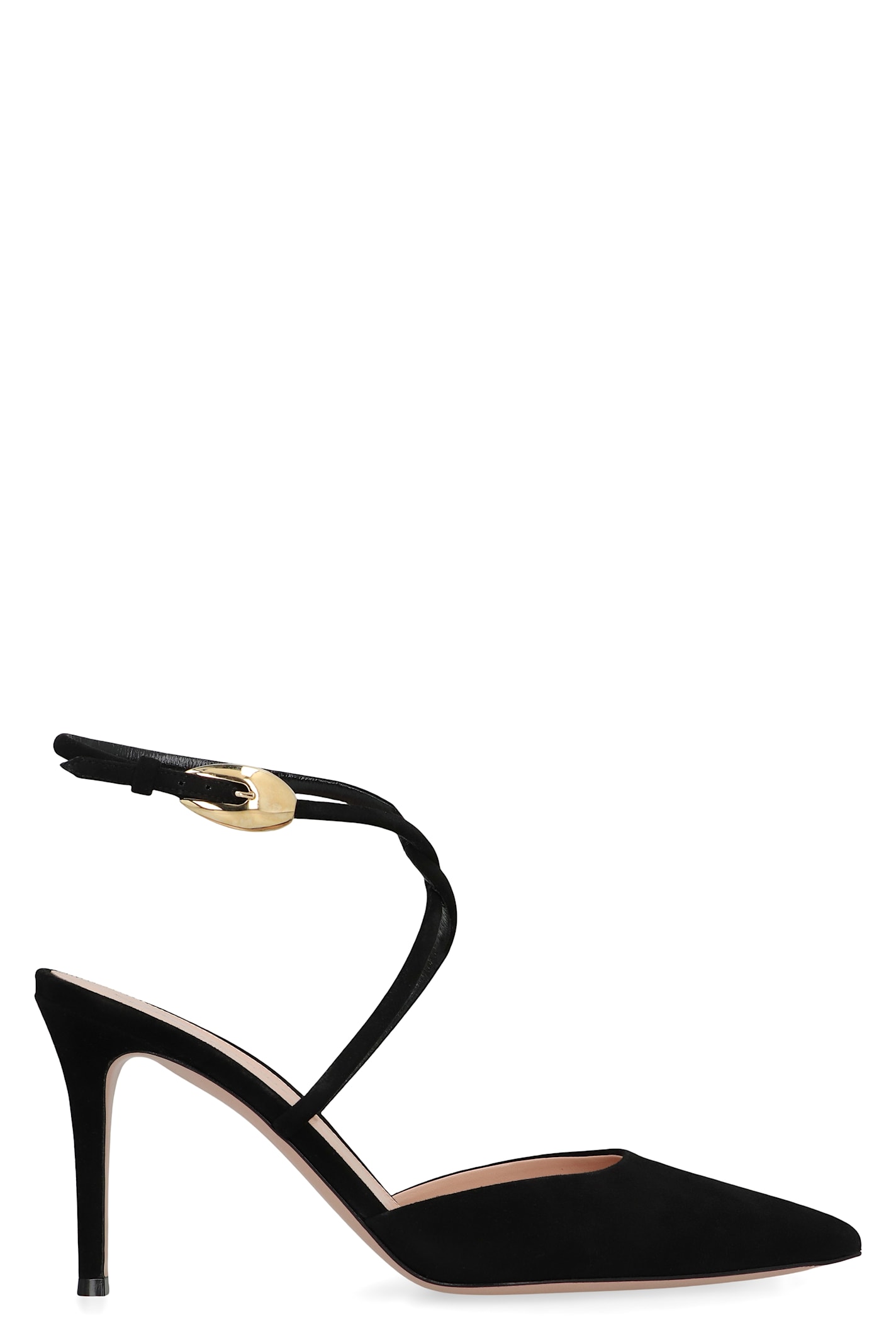 Gianvito Rossi Suede Slingback Pumps In Black