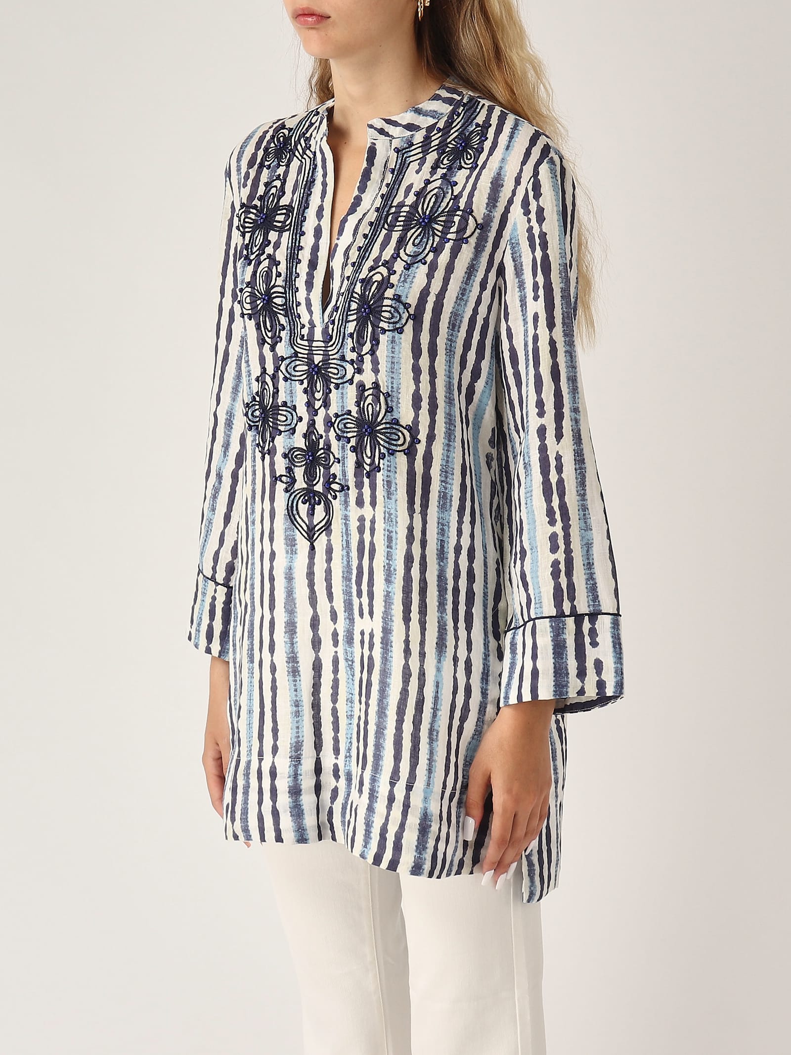 Maliparmi Camicia Caftano Shirt In Blue