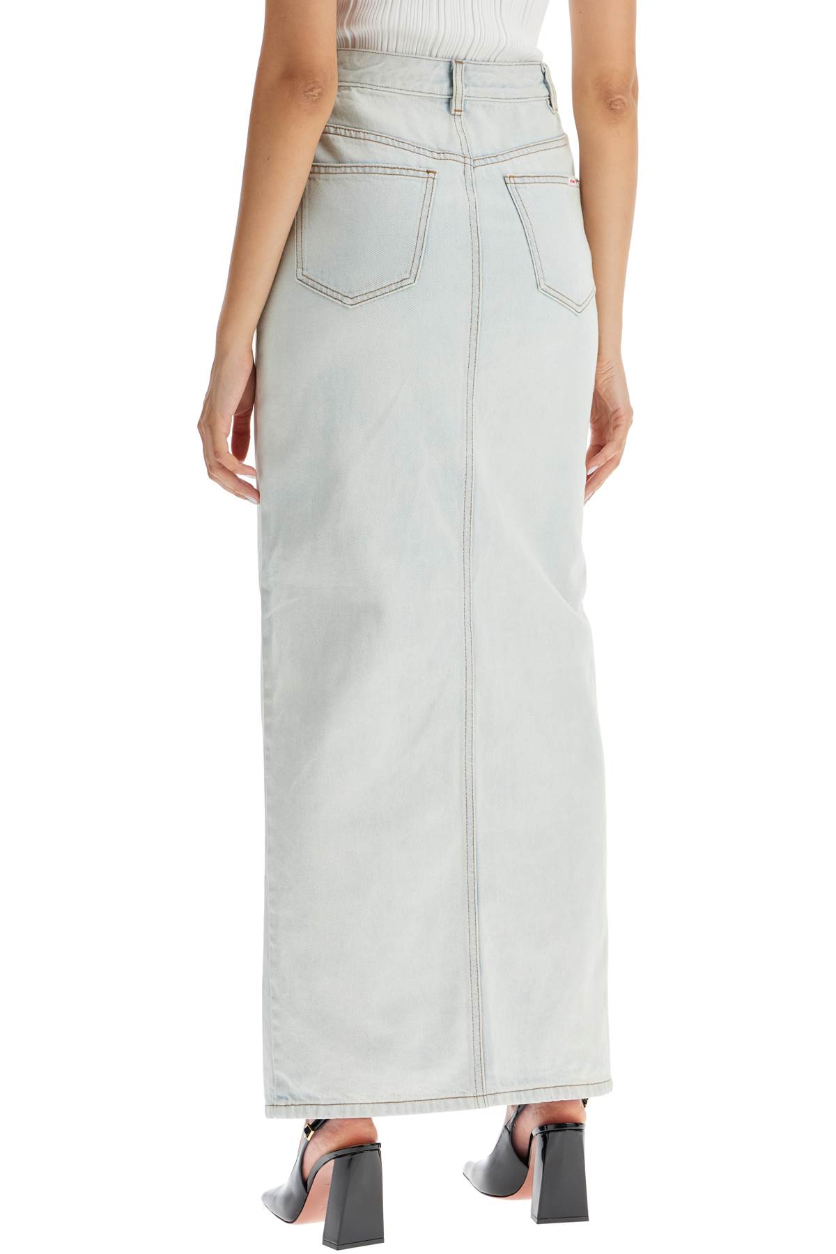 SELF-PORTRAIT MAXI DENIM SKIRT IN SEVEN 