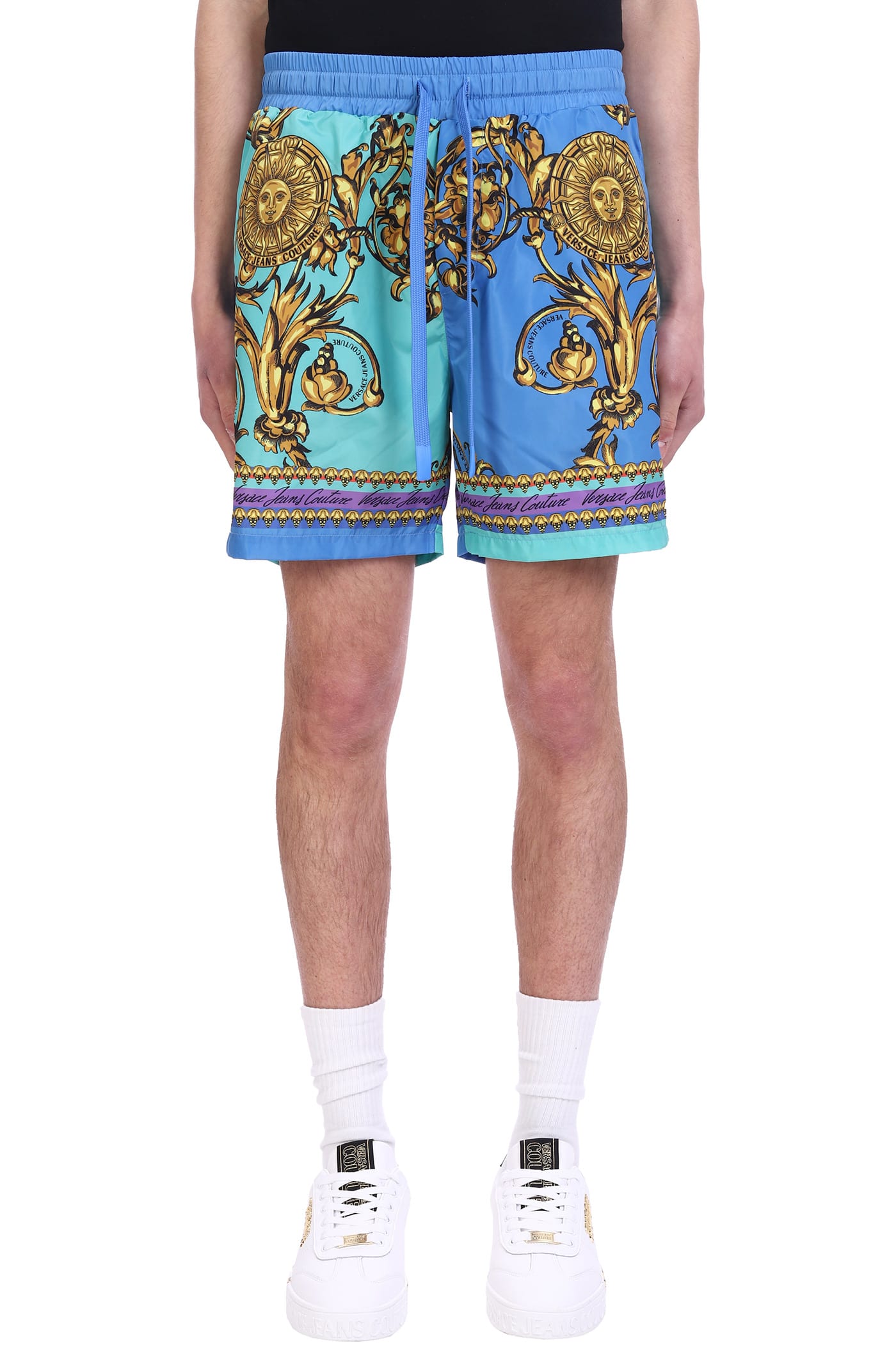 Versace Jeans Couture Shorts In Green Polyester