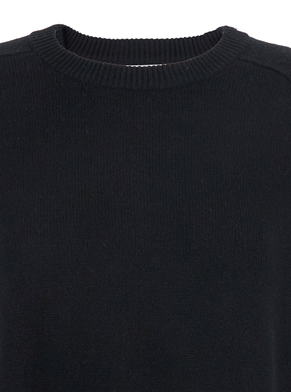 Goat Boyfriend Black Crewneck Sweater With Dropped Shoulders In Cashmere Woman In Black