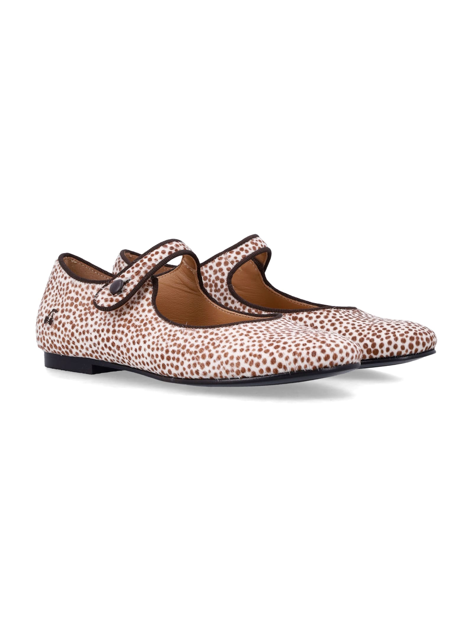 Bonpoint Ella Leopard-print Calf Hair Mary Jane Flats In Neutral