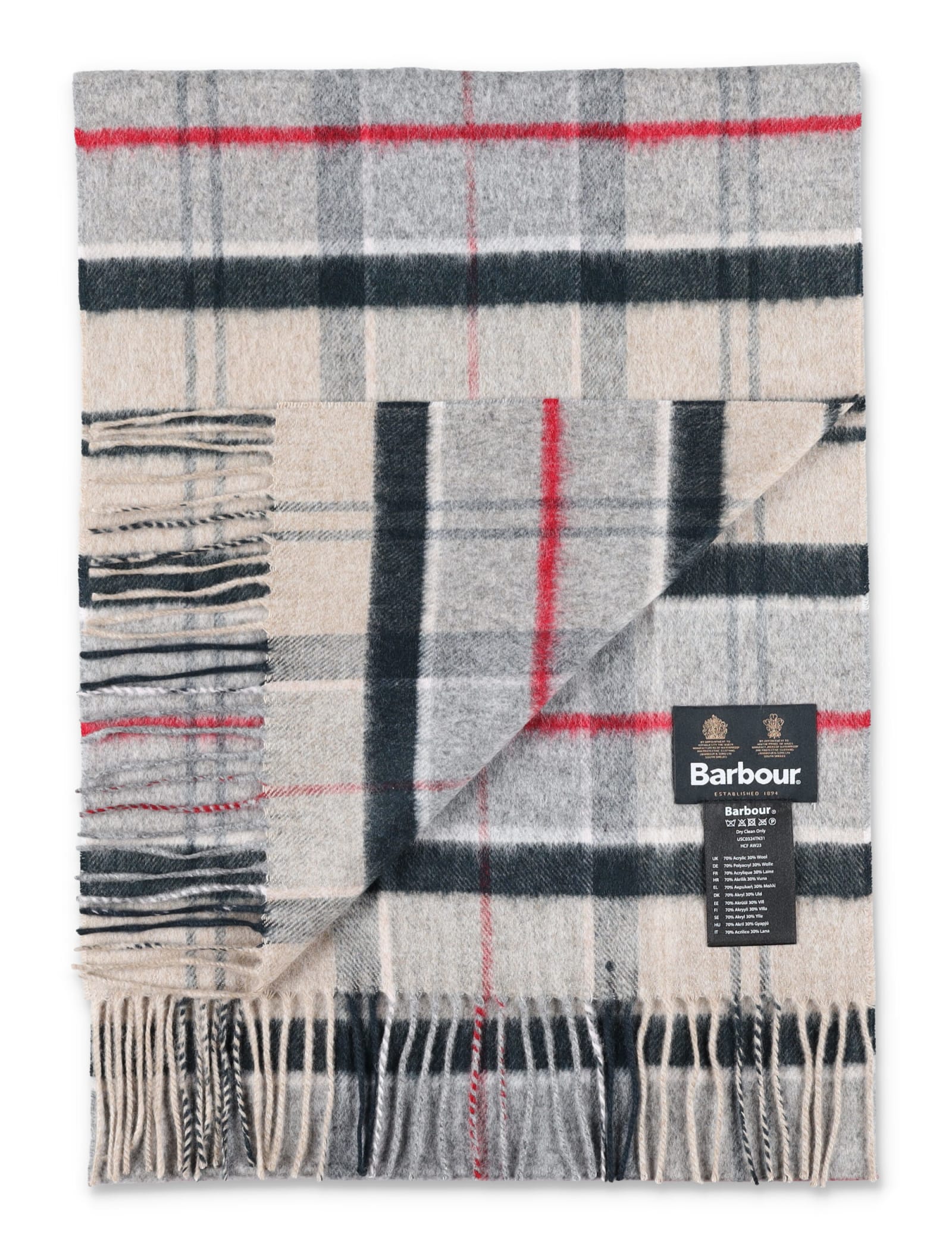 Barbour Yaxley Tartan Scarf In Brown