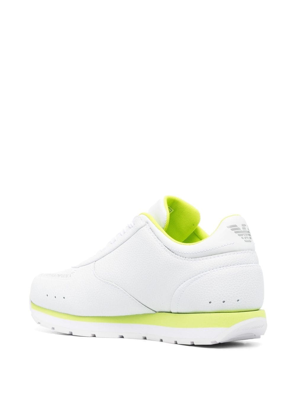 Emporio Armani Logo Leather Sneakers In White