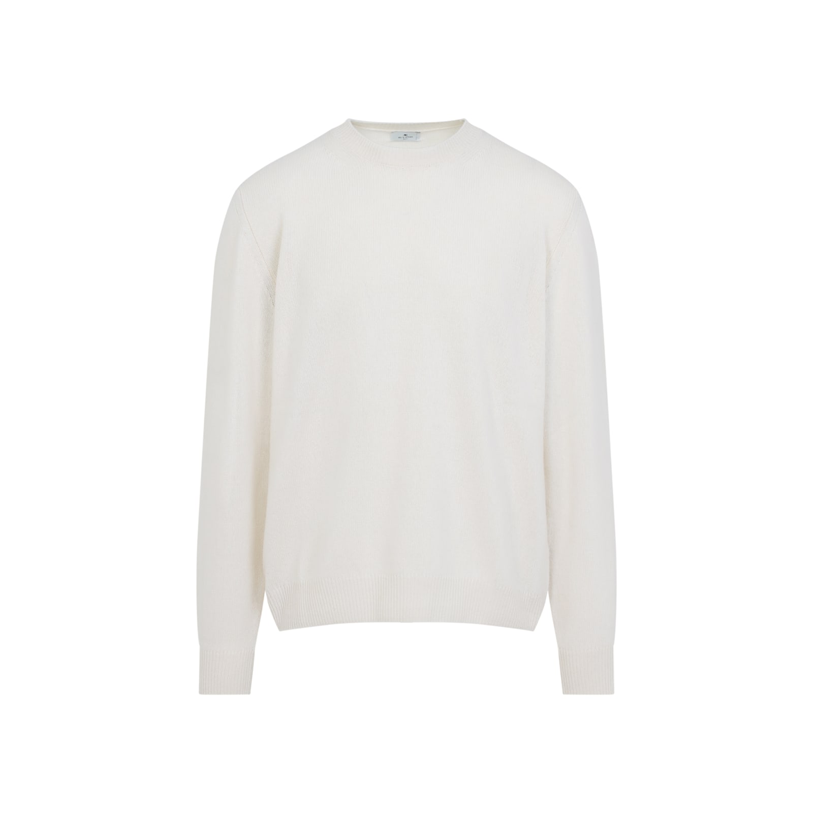 Etro Cashmere Knitted Crewneck Sweater With Long Sleeves In White