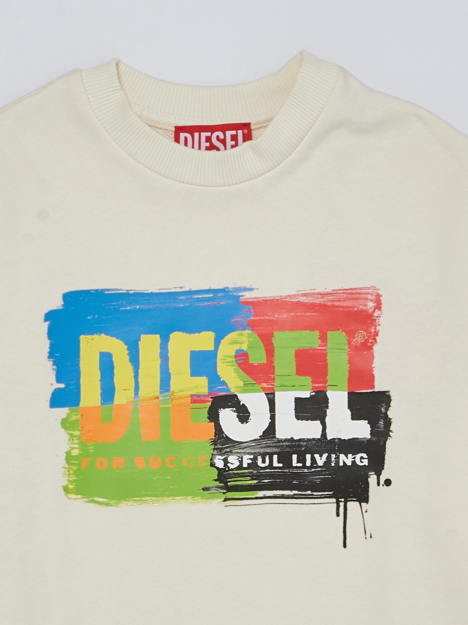 Shop Diesel Crewneck Sweatshirt In Bianco