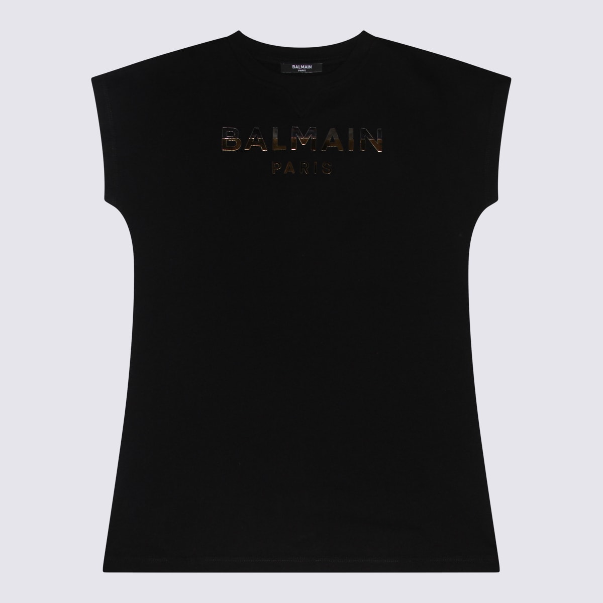 Shop Balmain Black Cotton Dress