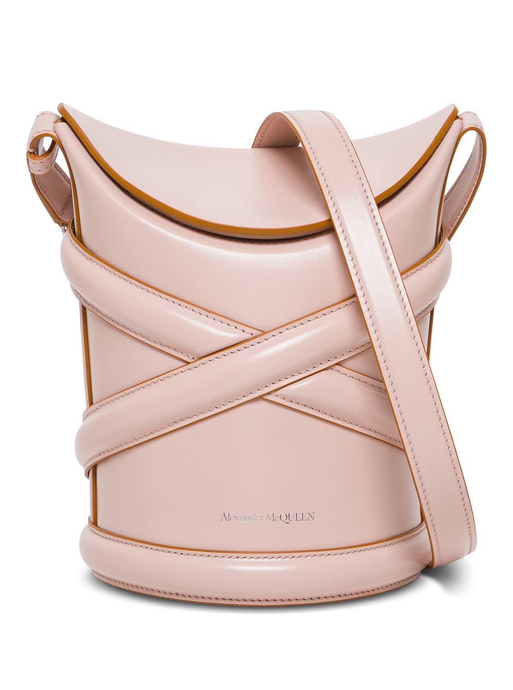 ALEXANDER MCQUEEN THE CURVE CROSSBODY BAG IN PINK LEATHER,6564671YB409900