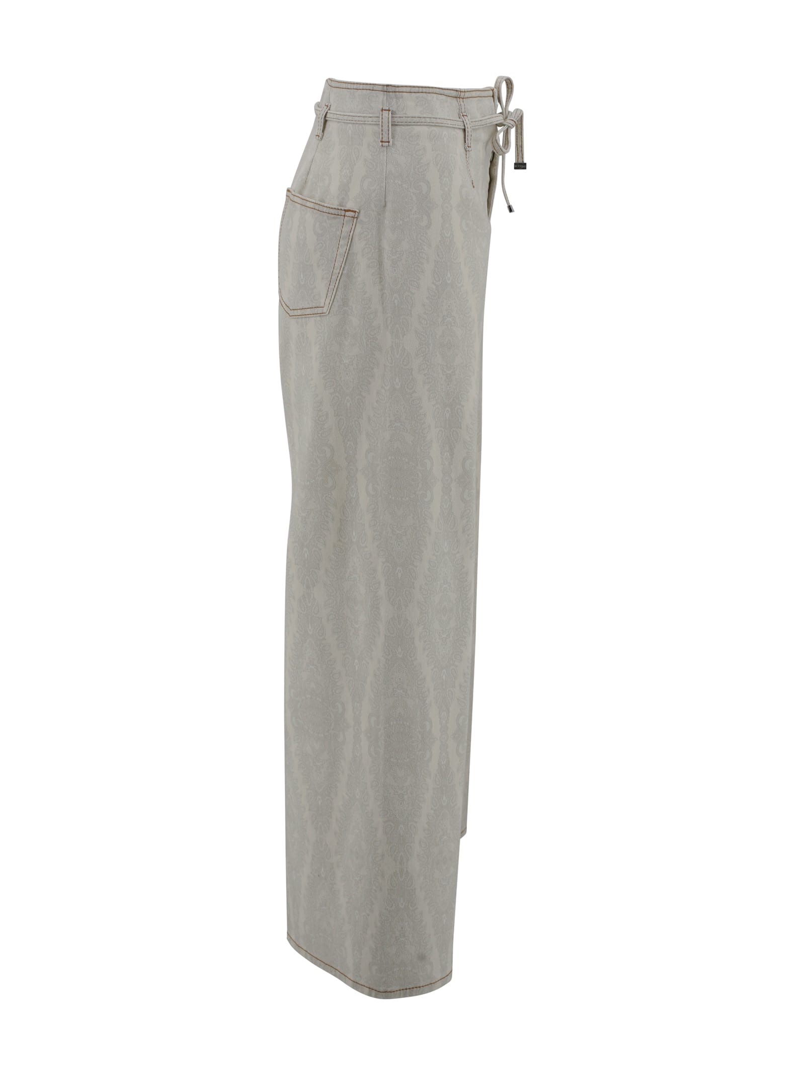 Etro Denim Culottes With Paisley Belt Medallion