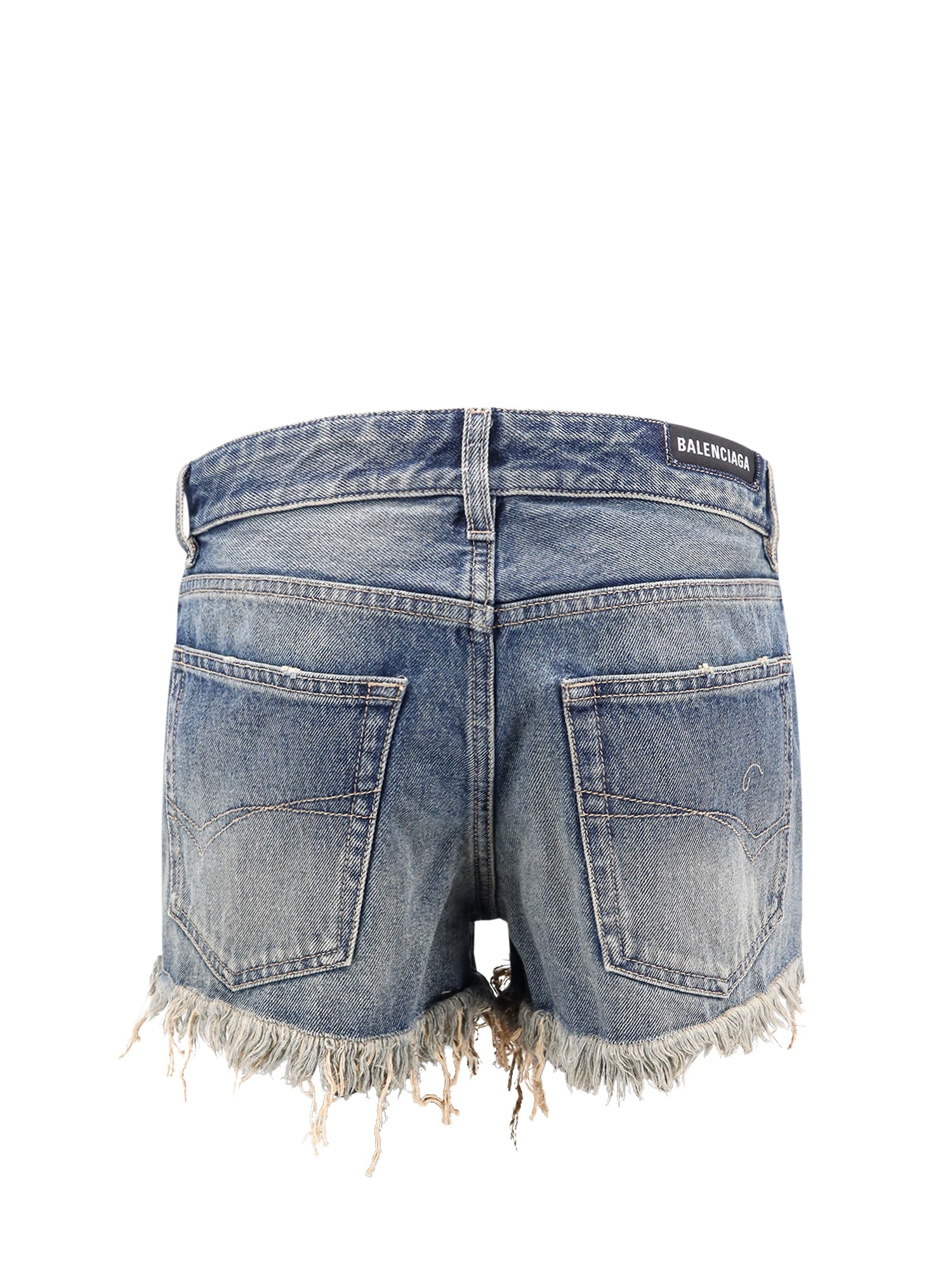 Shop Balenciaga Shorts In Blue