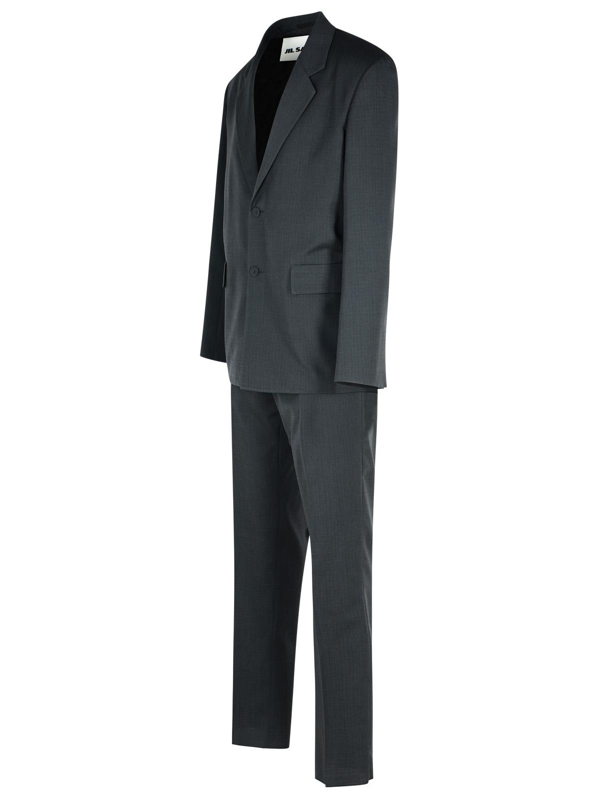 Shop Jil Sander Grey Wool Suit