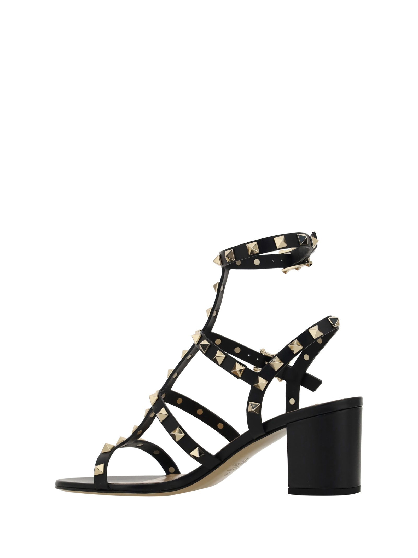 Shop Valentino Garavani Rockstud Sandals In Nero