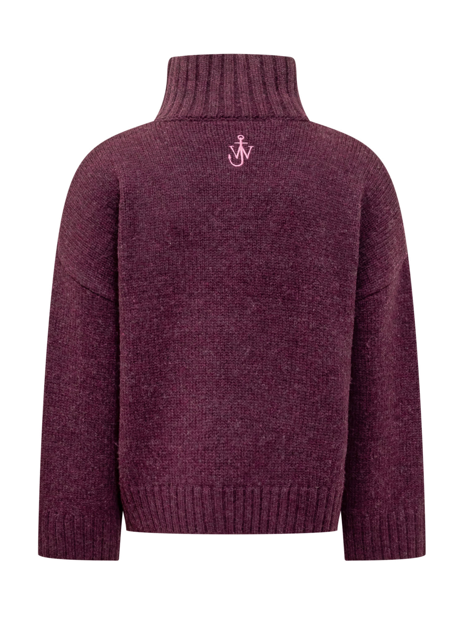 Shop Jw Anderson Sweater With Logo In Plum/bubblegum Pink