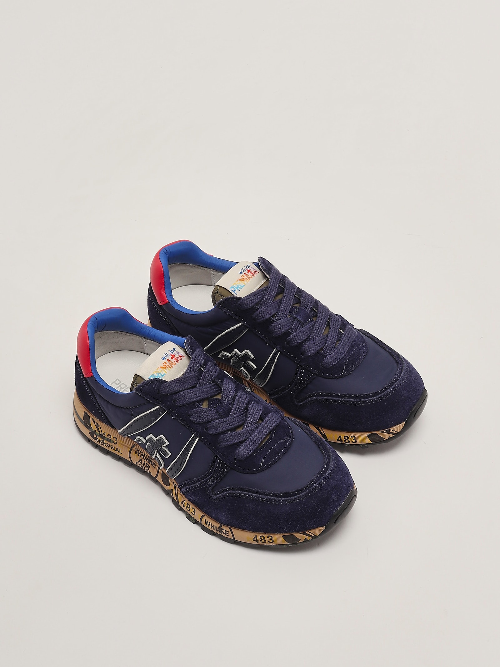 Shop Premiata Sneakers Sneaker In Blu-rosso