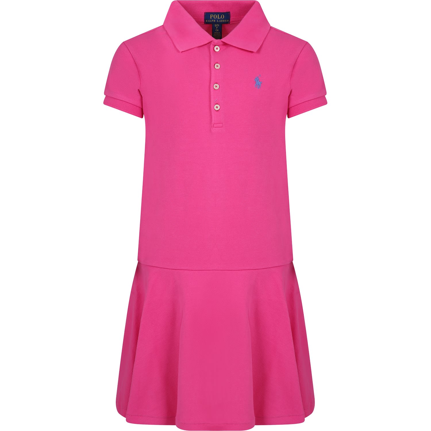 Ralph Lauren Kids' Fuchsia Dress For Girl With Horse In Pink
