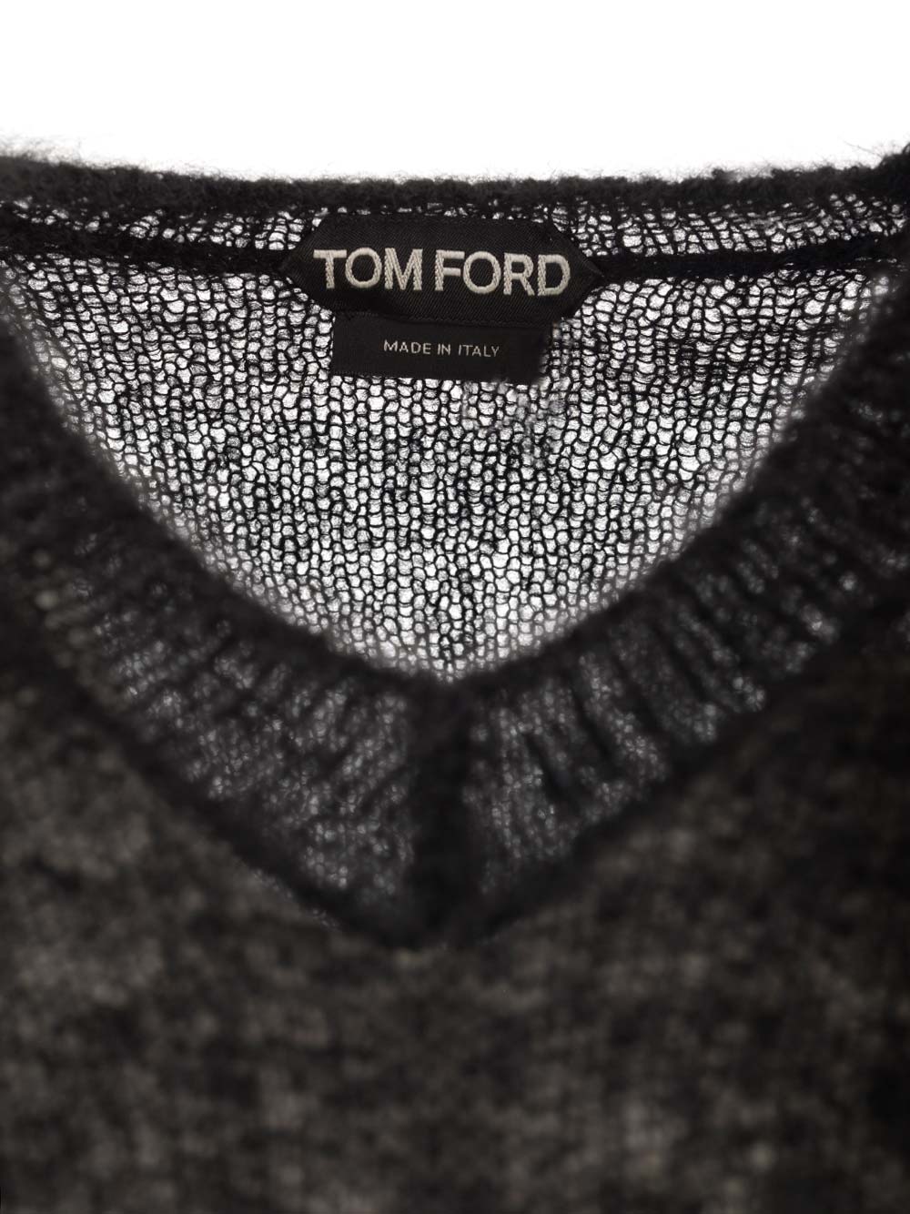 Shop Tom Ford V-neck Sweater In Mohair Blend In Black