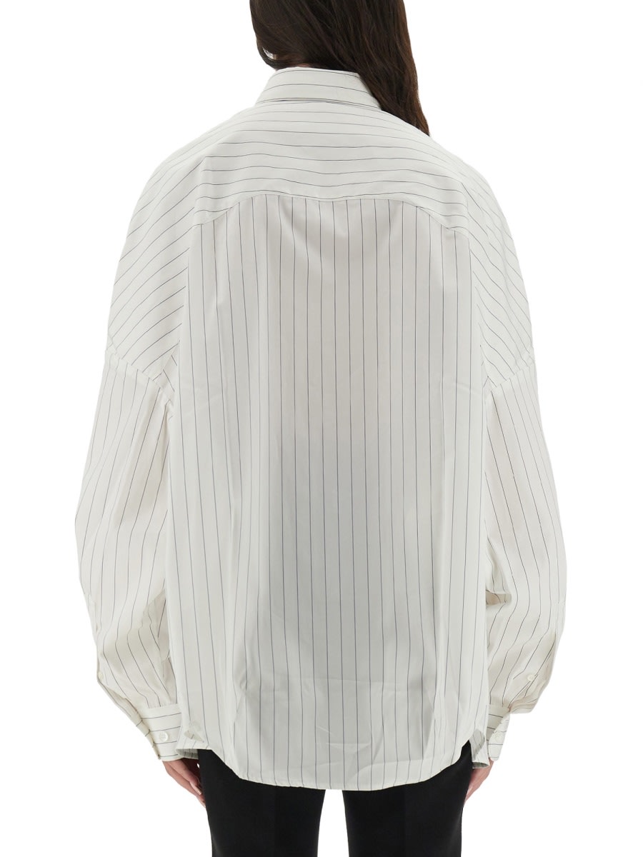 Dries Van Noten Women Oversized Striped Shirt In Blue