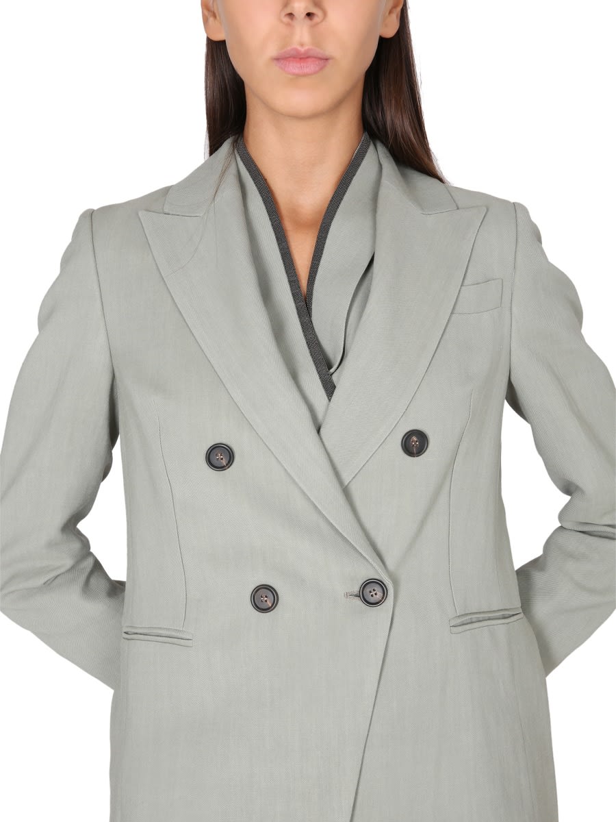 Brunello Cucinelli Fluid Twill Jacket In Green