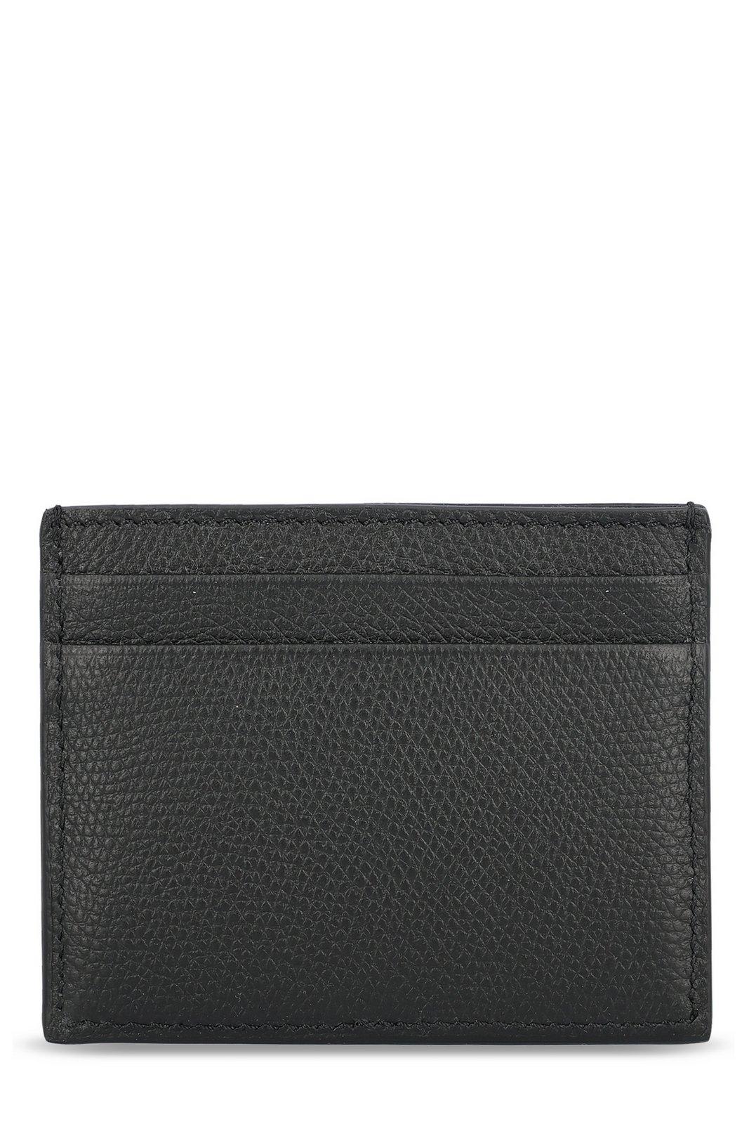 Valentino Vlogo Signature Card Case In Nero