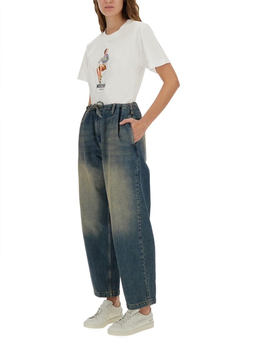 Moschino Jeans Cotton Denim Pants In Blue