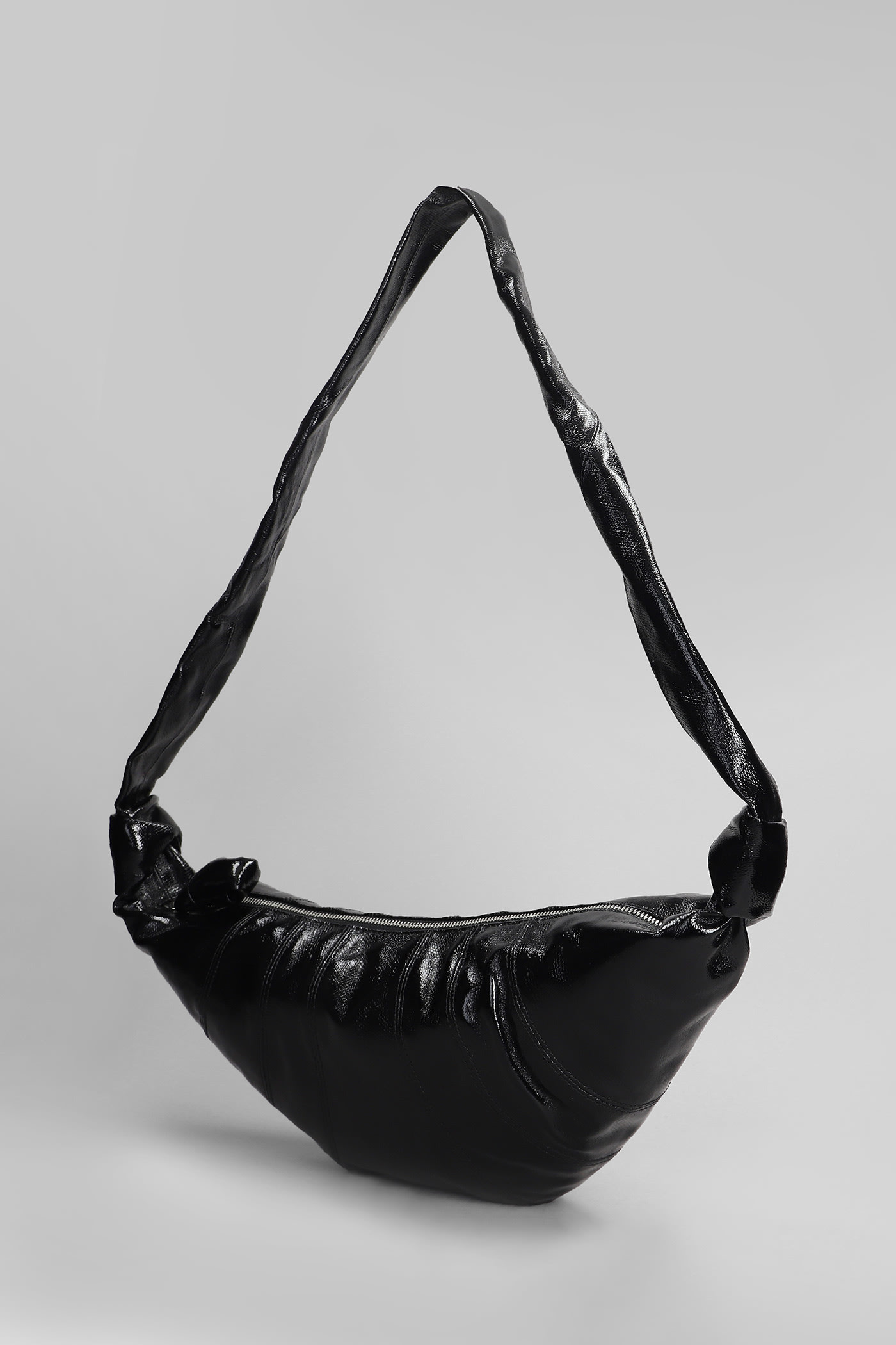Lemaire Mrdium Croissant Shoulder Bag In Black Cotton In Black