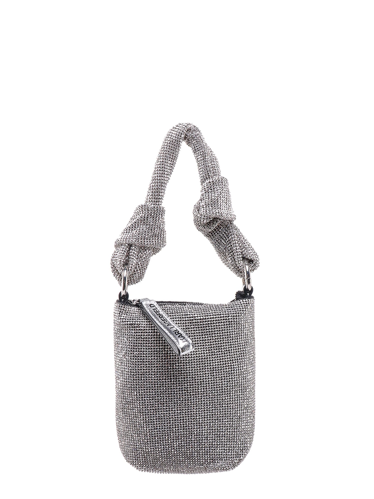 Shop Karl Lagerfeld Handbag In Silver