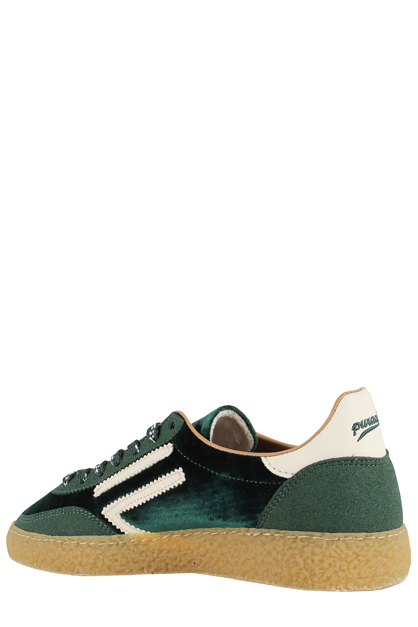 Puraai Velvet-panel Sneakers In Green