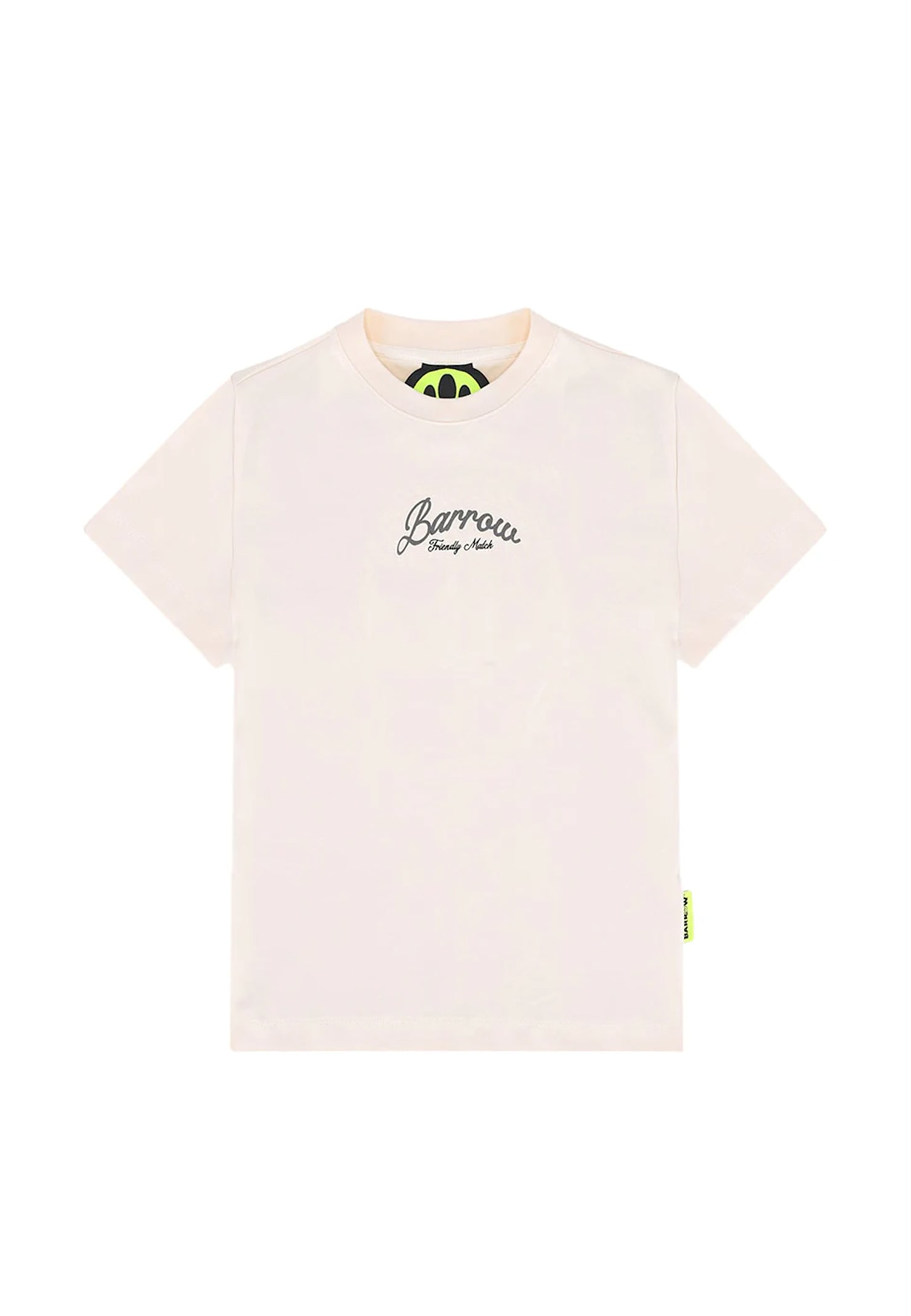 Barrow Ivory T-shirt For Kids With Black Logo In White