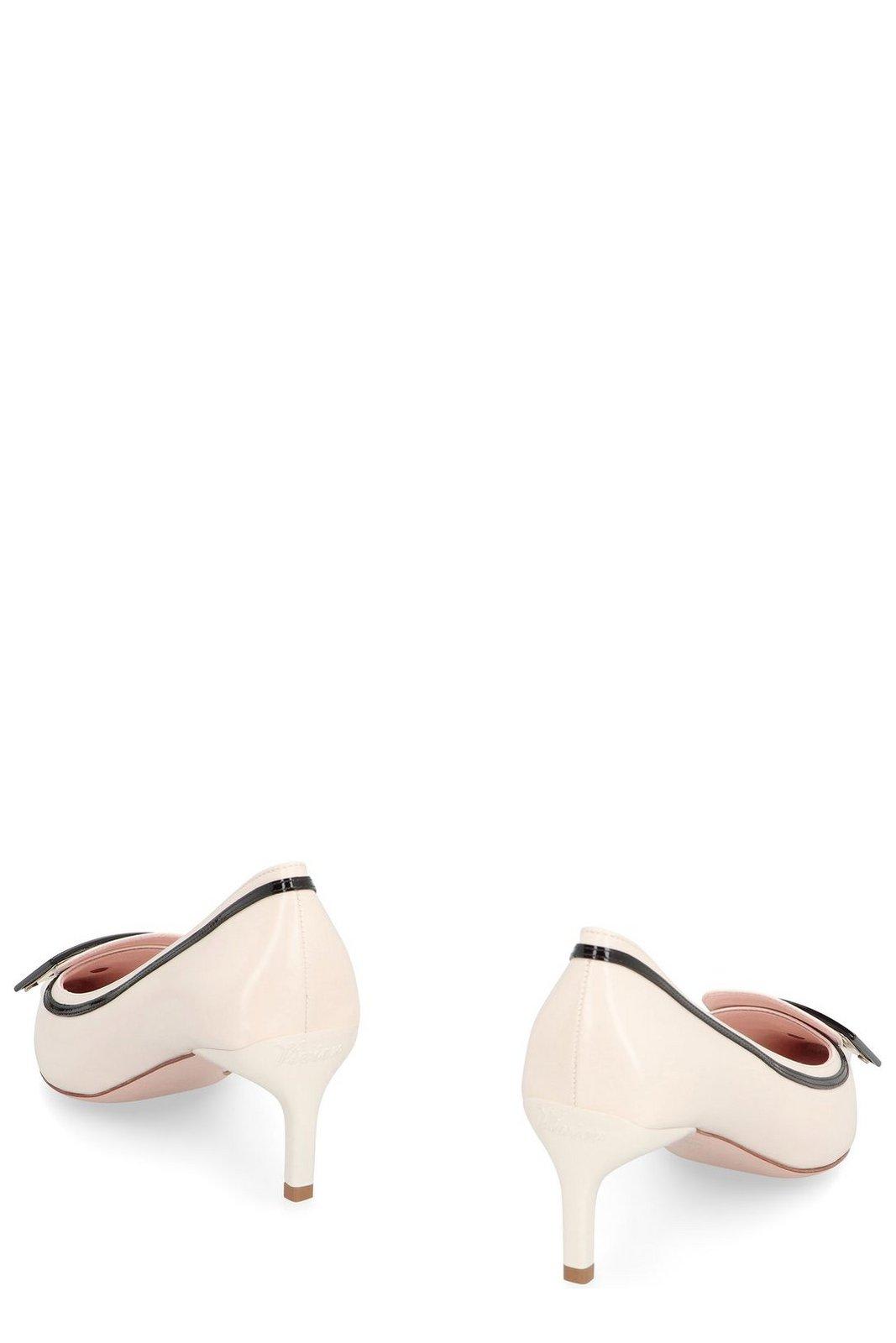ROGER VIVIER VIV CANARD LEATHER PUMPS 